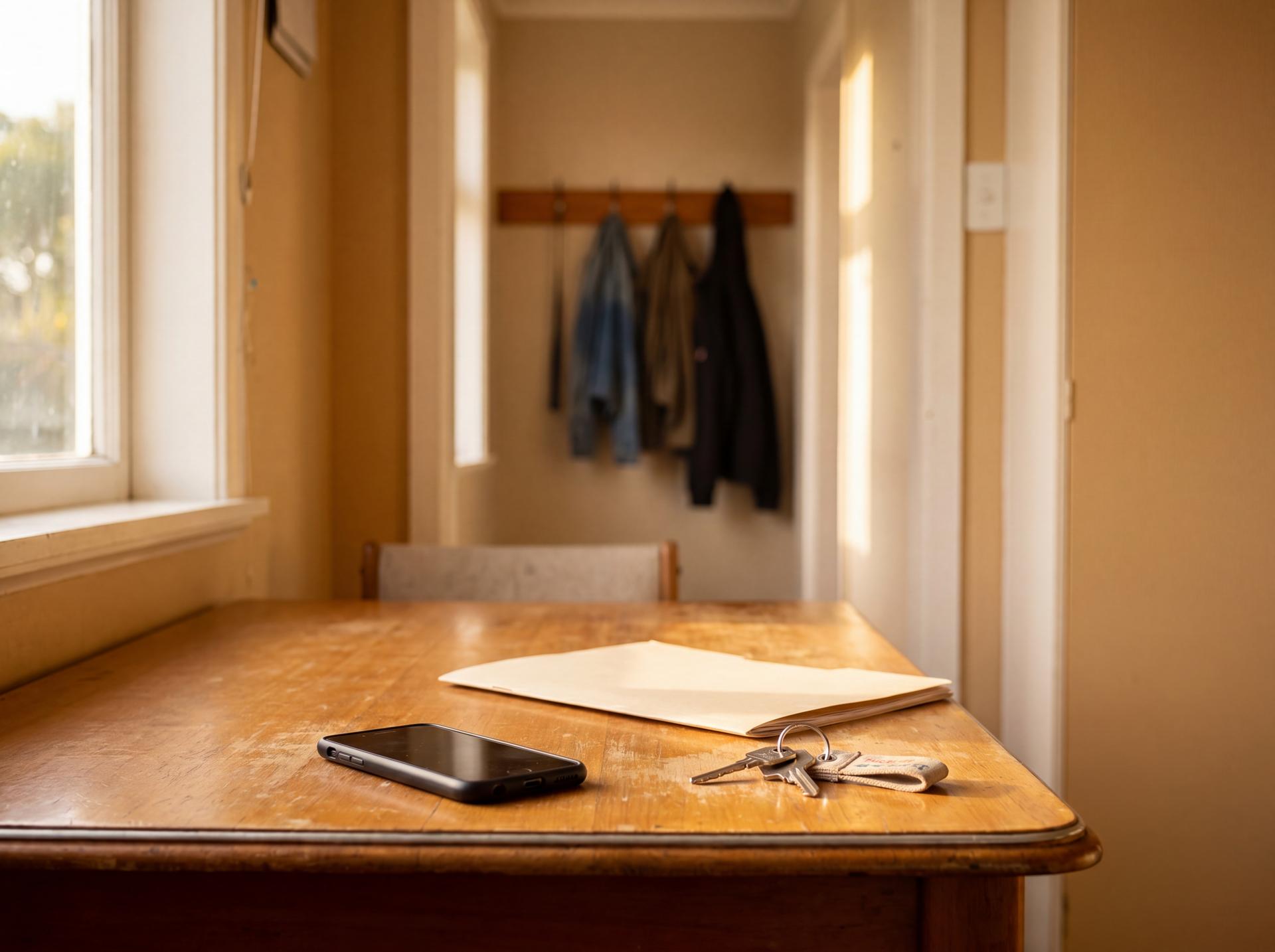 A kitchen table in a family home